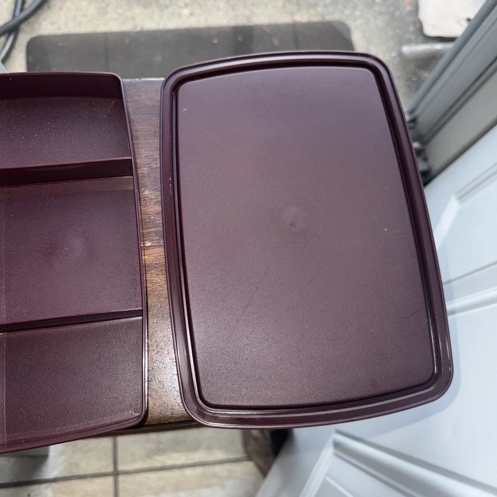 Tupperware Tuppercraft Brown Stow N Go Container‎ Storage 767-1 Vintage NEW NOS